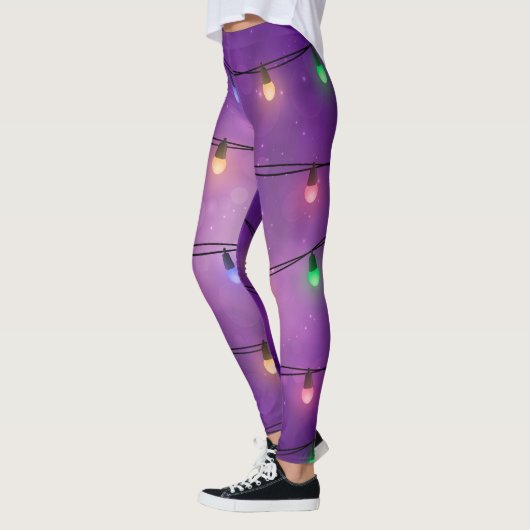 Bunte Weihnachtslichter Leggings (Links)