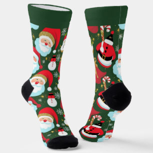 Bunte Weihnachtsmann-Weihnachtsstrümpfe mit Namen Socken