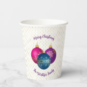 Bunte Weihnachtsschmuck Papier Tasse Pappbecher (Rückseite)