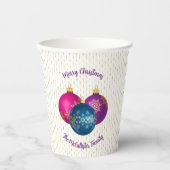 Bunte Weihnachtsschmuck Papier Tasse Pappbecher (Vorderseite)