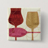 Bunte Wein-Gläser Button (Vorderseite)