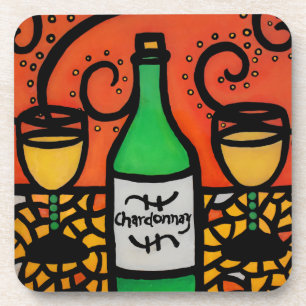 Bunte Wein-Kunst Chardonnay Getränkeuntersetzer