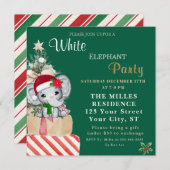Bunte Weiße Elefant-Weihnachtsfeier Feiertagskarte (Vorne/Hinten)