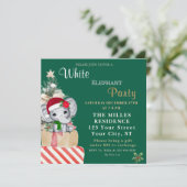 Bunte Weiße Elefant-Weihnachtsfeier  Feiertagskarte (Stehend Vorderseite)