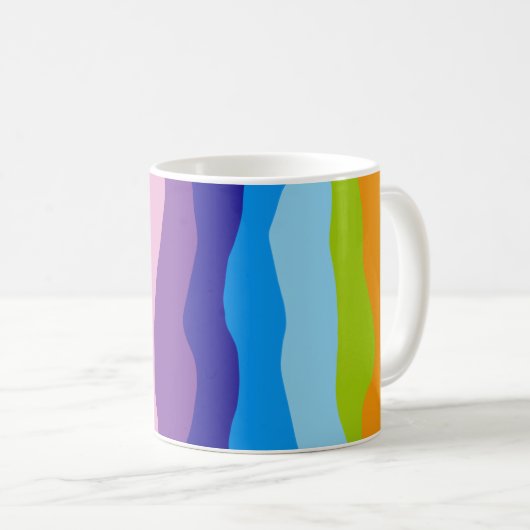Bunte Wellen Kaffeetasse (VorderseiteRechts)