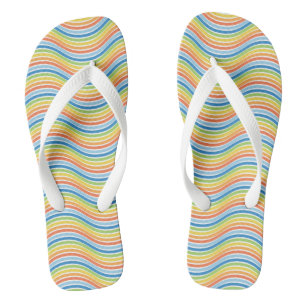 Bunte Wellenlinien Flip Flops Badesandalen
