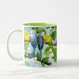 Bunte Wellensittiche | Zweifarbige Tasse