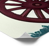 Bunte Welpen im Wagen Poster (Ecke)