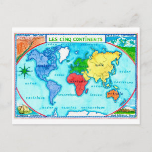 Bunte Weltkarte Postkarte