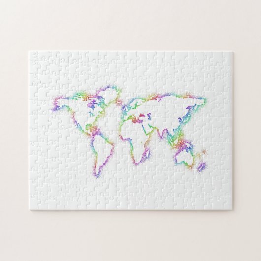 Bunte Weltkarte Puzzle (Horizontal)