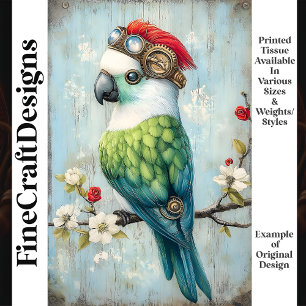 Bunte Whimsical Punk Vogel Papagei J9L Decoupage Seidenpapier