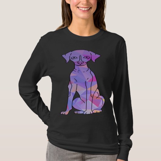 Bunte Whippet T-Shirt (Vorderseite)