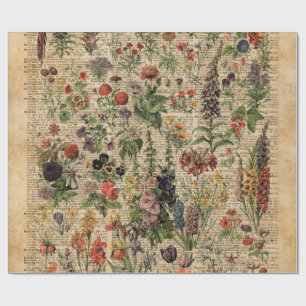 Bunte Wiesen-Blumen-Kraut-Wörterbuch-Kunst Geschenkpapier