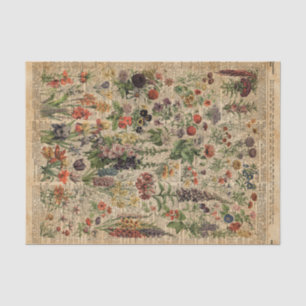 Bunte Wiesen-Blumen-Kraut-Wörterbuch-Kunst Seidenpapier