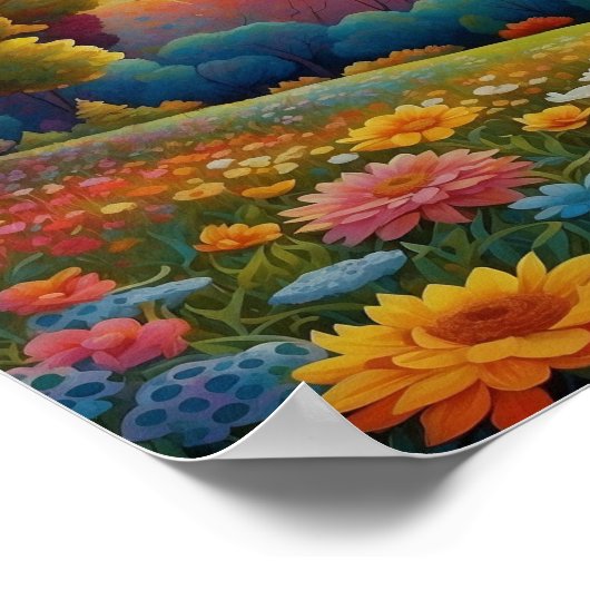 Bunte Wiesen Kunst Poster (Ecke)