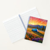 Bunte Wiesenblumen Camping Zelt Kunst Notizblock (Innenseite)