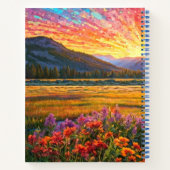 Bunte Wiesenblumen Camping Zelt Kunst Notizblock (Rückseite)