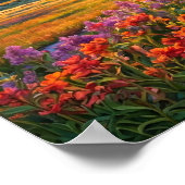 Bunte Wiesenblumen Camping Zelt Kunst Poster (Ecke)