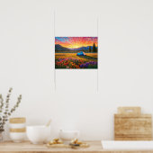 Bunte Wiesenblumen Camping Zelt Kunst Poster (Küche)