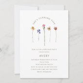 Bunte Wildblume Fünfte Geburtstagsparty Einladung (Vorderseite)