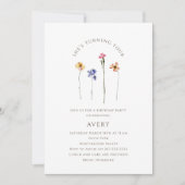 Bunte Wildblume Vierte Geburtstagspartei Einladung (Vorderseite)