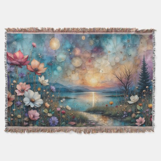 Bunte Wildblumen am Wasser Decke (Vorderseite)