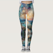 Bunte Wildblumen am Wasser  Leggings (Vorderseite)