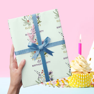 Bunte Wildblumen Blumen Wasserfarbe Geburtstag Geschenkpapier