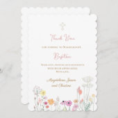 bunte Wildblumen danke Ihnen für die kommende Kart Einladung (Vorne/Hinten)