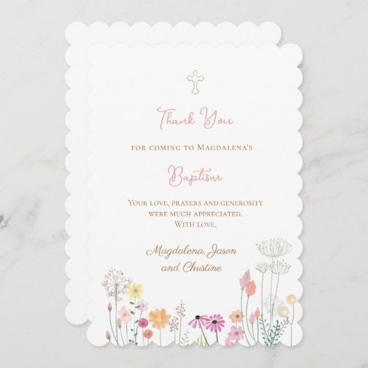 bunte Wildblumen danke Ihnen für die kommende Kart Einladung (Vorne/Hinten)