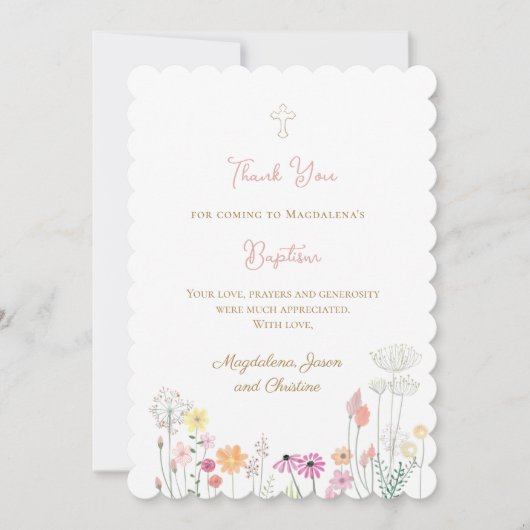 bunte Wildblumen danke Ihnen für die kommende Kart Einladung (Vorderseite)