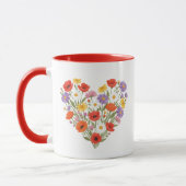 Bunte Wildblumen-Herz Tasse (Links)