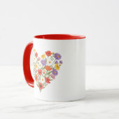 Bunte Wildblumen-Herz Tasse (Vorderseite Links)