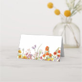 Bunte Wildblumen Hochzeit Platzkarte (Rückseite)