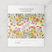 Bunte Wildblumen Hochzeit Platzkarte (Außenseite Aufgefaltet)