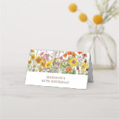 Bunte Wildblumen Hochzeit Platzkarte (Rückseite)