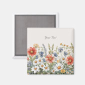 Bunte Wildblumen Magnet (Vorderseite/Rückseite)