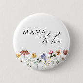 Bunte Wildblumen-Mama-To-Be Button (Vorderseite)