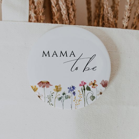 Bunte Wildblumen-Mama-To-Be Button