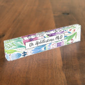 Bunte Wildblumen Namensplakette (Seite)