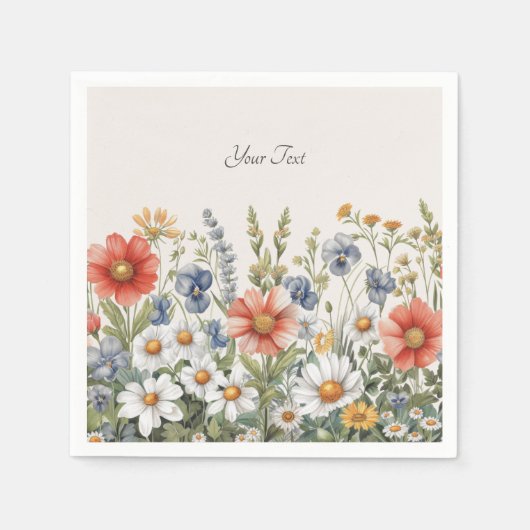 Bunte Wildblumen Napkins Serviette (Vorderseite)