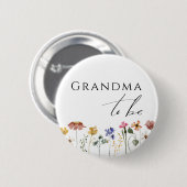 Bunte Wildblumen-Oma-Button Button (Vorne & Hinten)