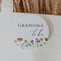 Bunte Wildblumen-Oma-Button