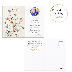 Bunte Wildblumen Pantokrator Orthodoxe Geburtstags Postkarte