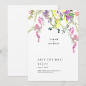 Bunte Wildblumen Save The Date (Vorne/Hinten)