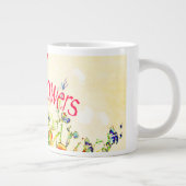 Bunte Wildblumen Text Jumbo-Tasse (Rechts)