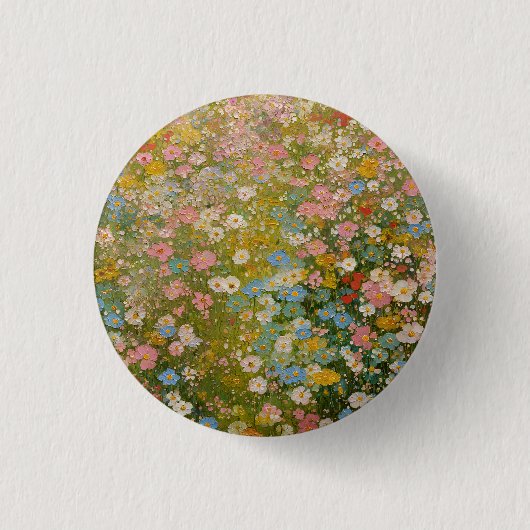 Bunte Wildblumenwiese 2 Button (Vorderseite)