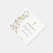 Bunte Wildblumenwiese Mädchen Taufe Serviette (Ecke)
