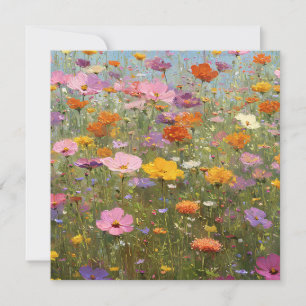 Bunte Wildblumenwiesen 3 Dankeskarte
