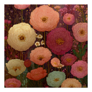 Bunte Wildblumenwiesen 3 Poster
